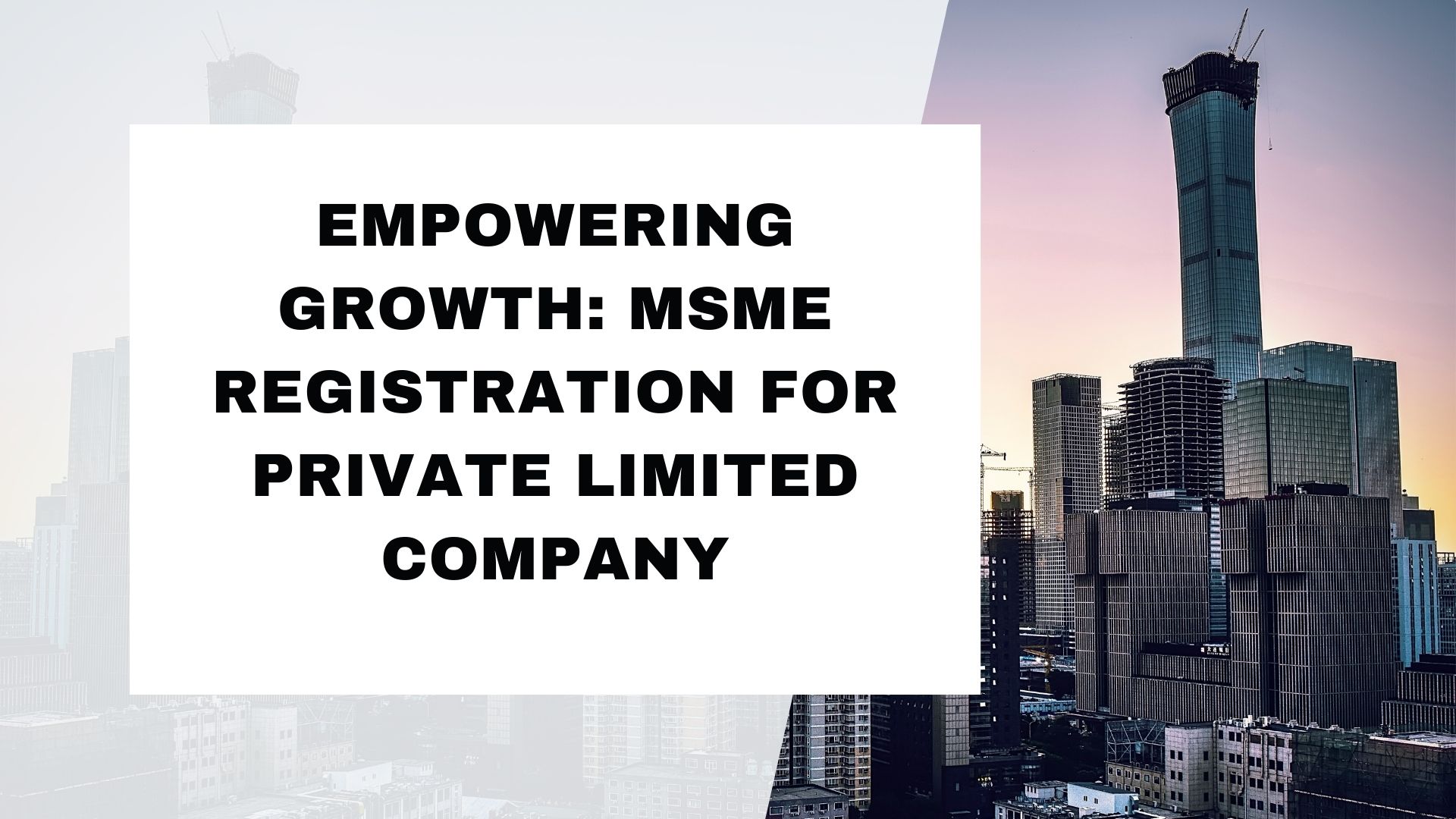 Empowering Growth MSME Registration for Private Limited Company
